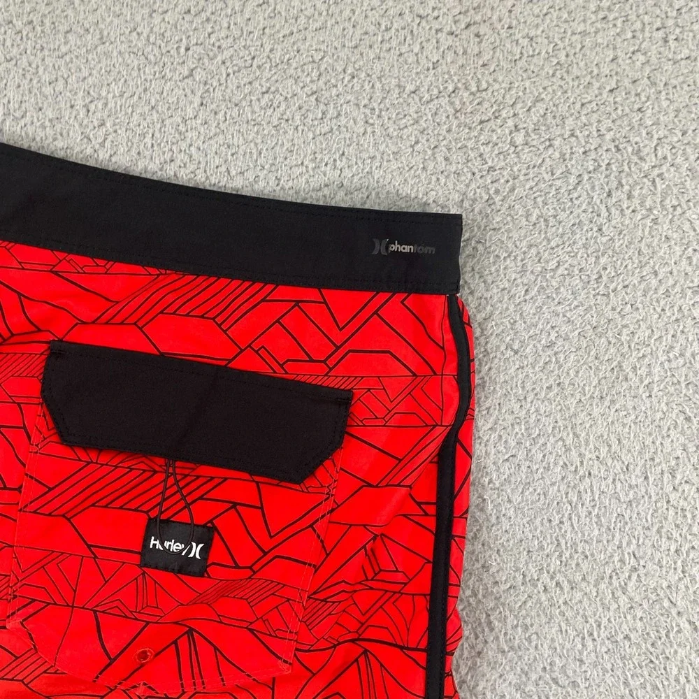 Hurley Board Shorts Men 40 Red Gradient Beach Surf Swim